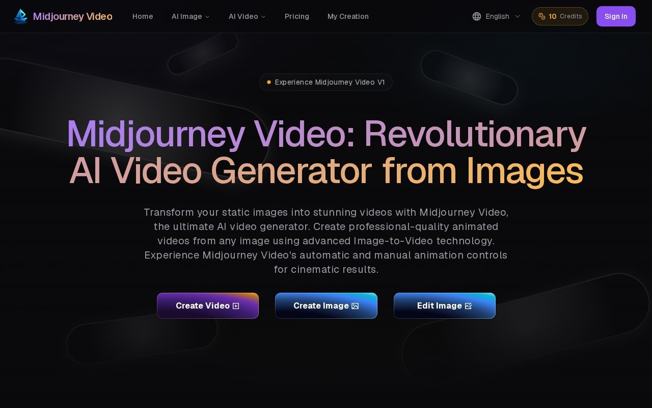 Midjourney Video官网截图