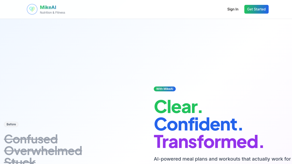 MikeAI - Personalized AI Fitness Coach官网截图