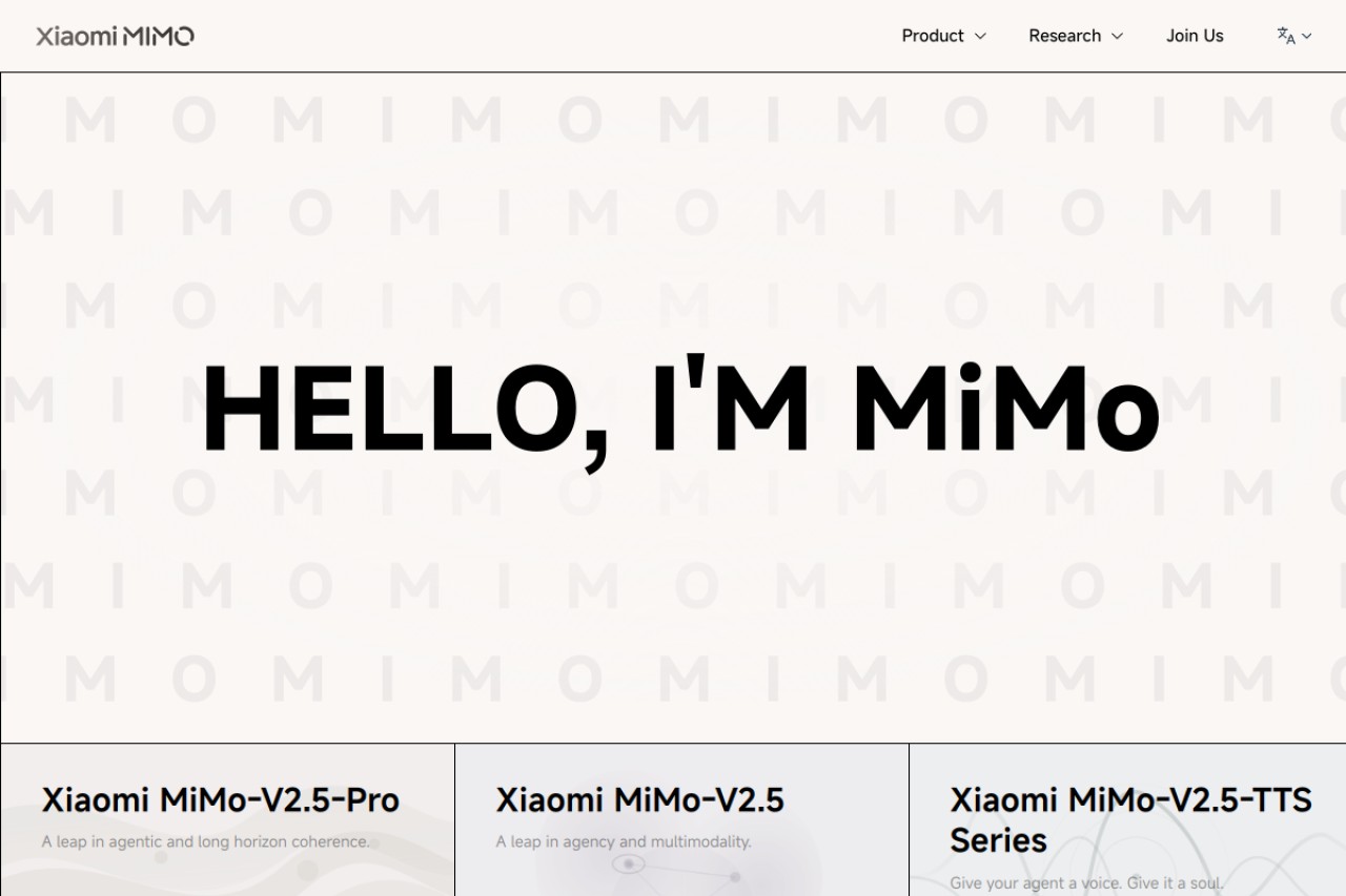 Xiaomi MiMo官网截图