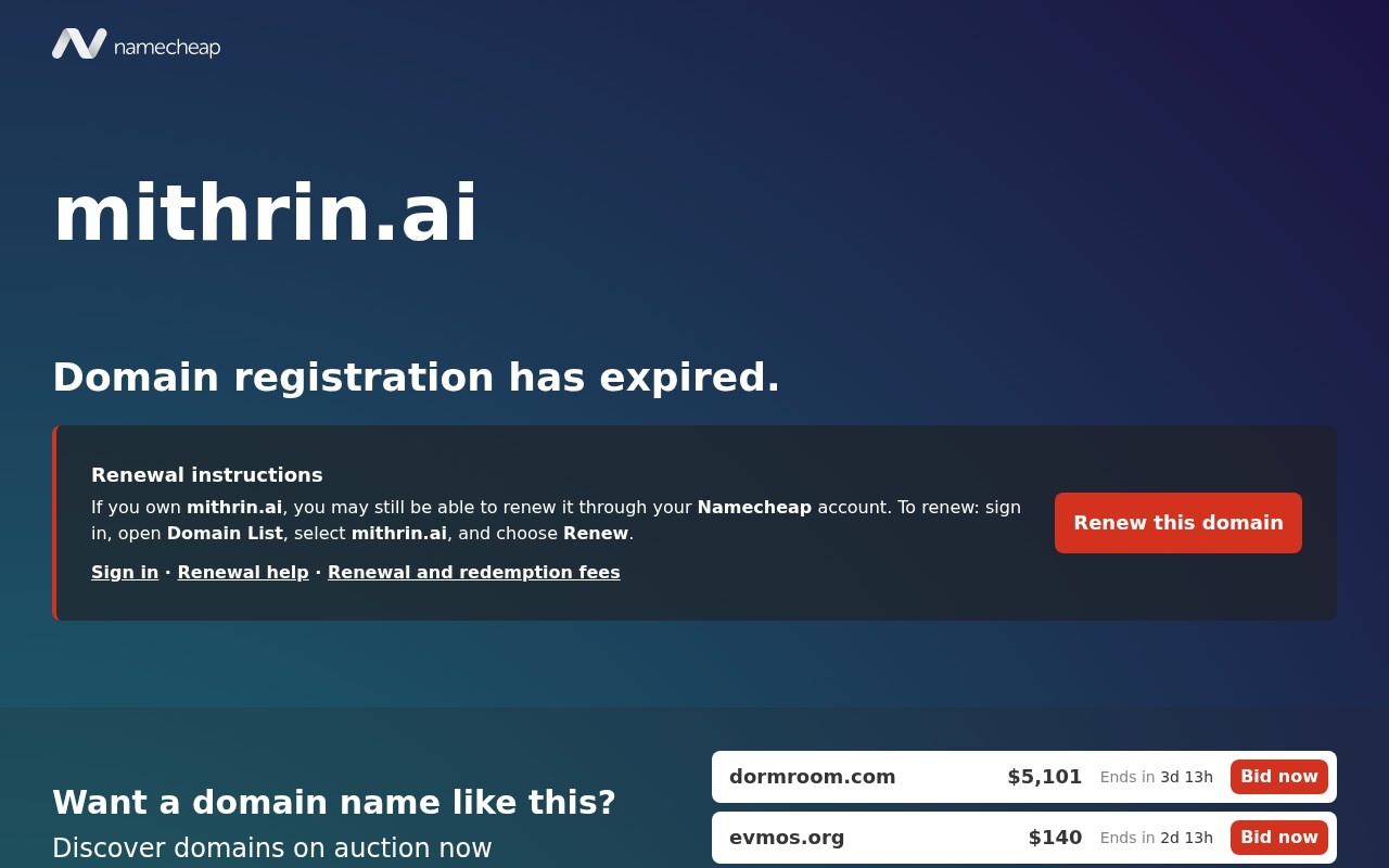 Mithrin AI官网截图