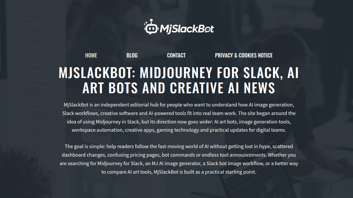 Midjourney for Slack官网截图