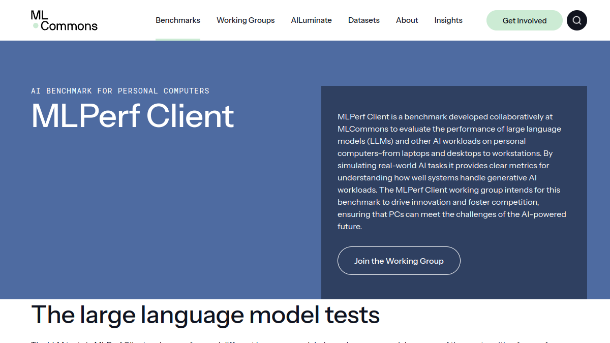 MLPerf Client官网截图