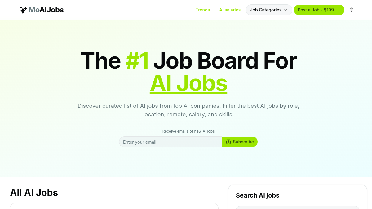 Mo AI Jobs官网截图