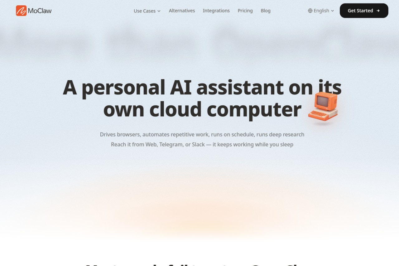 MoClaw AI官网截图