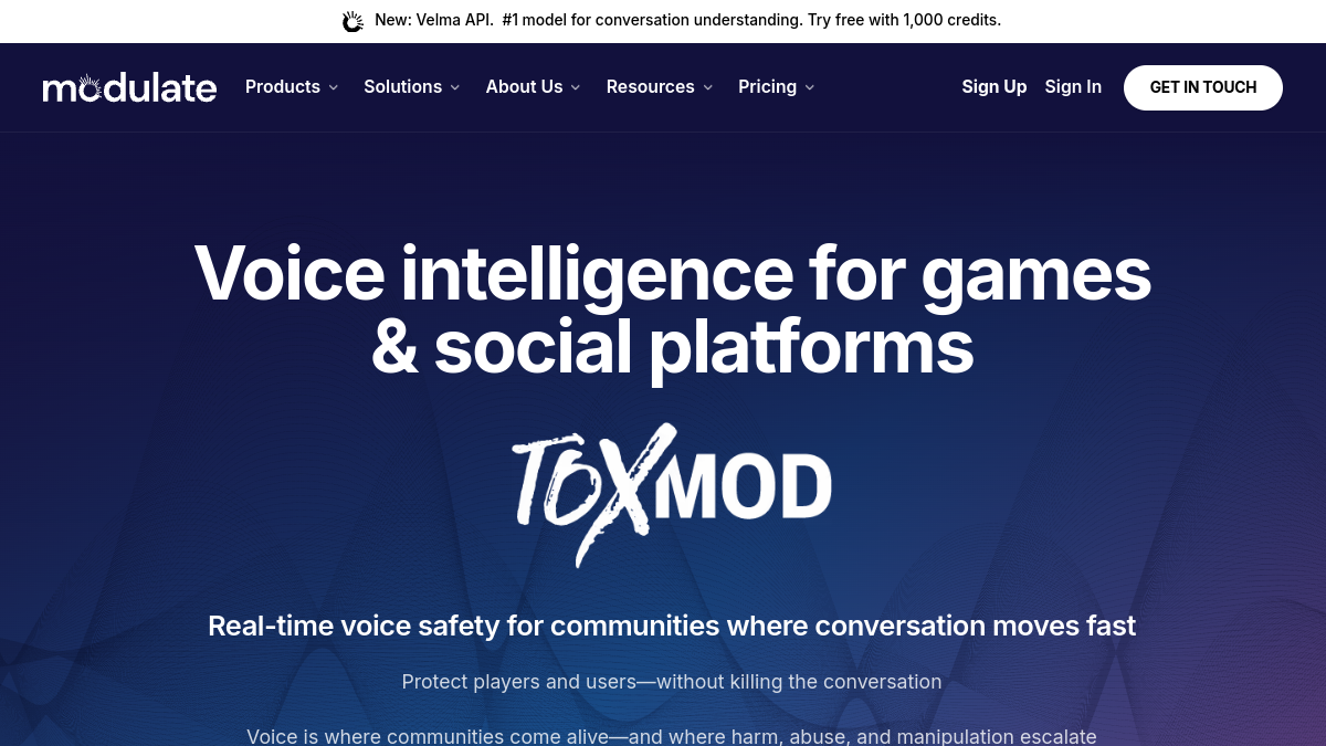 ToxMod官网截图