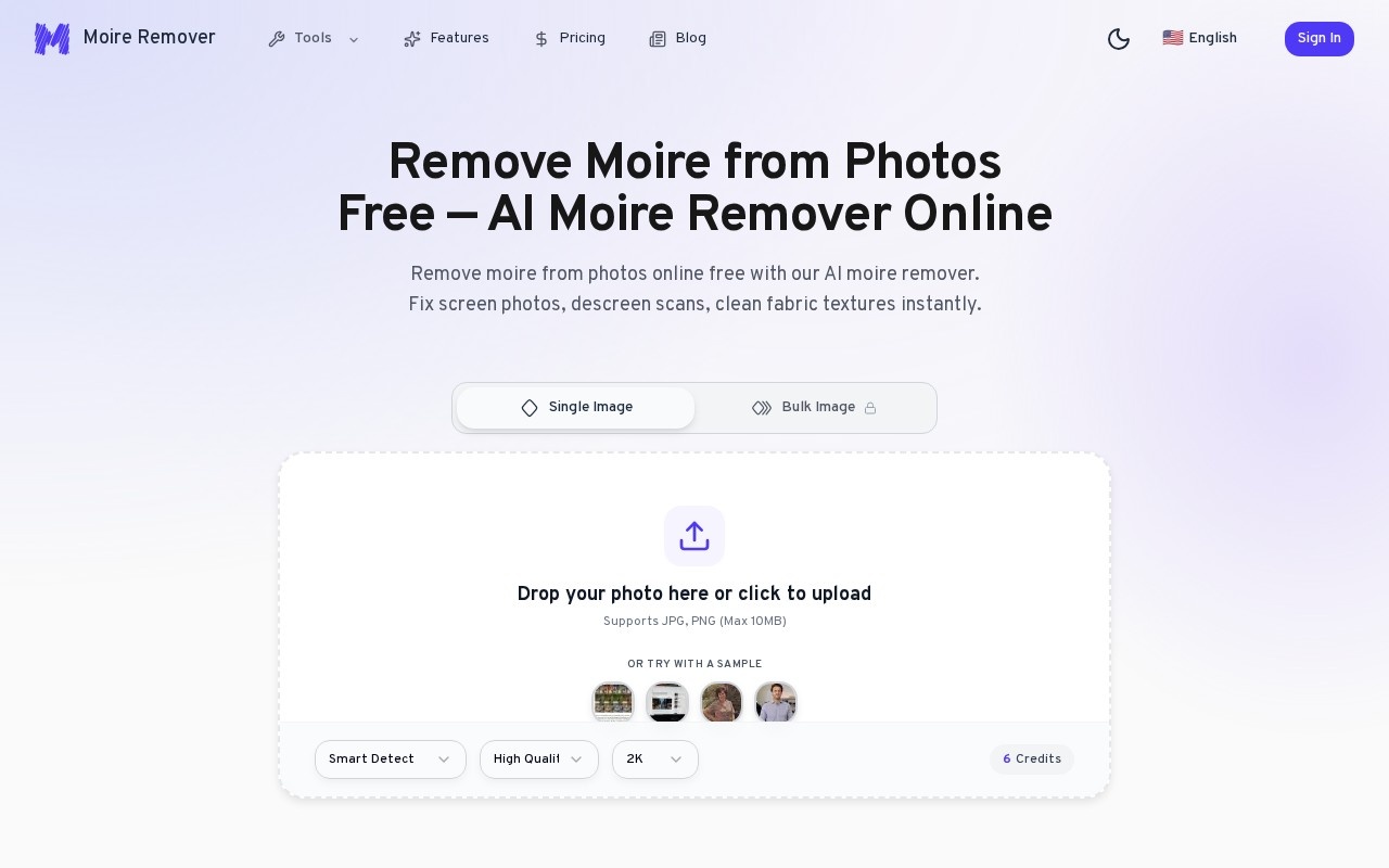 AI Moire Remover官网截图