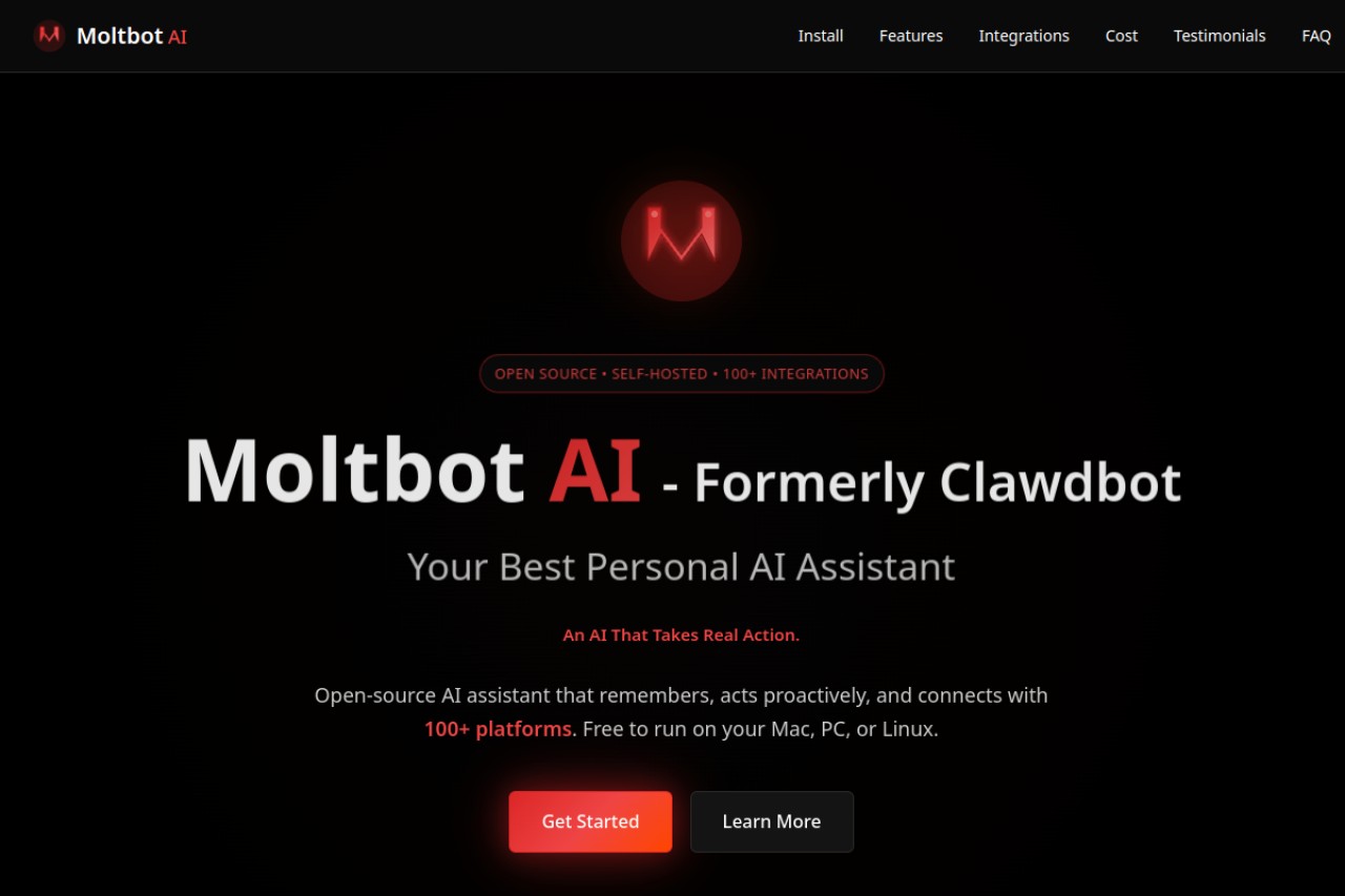 Moltbot AI官网截图