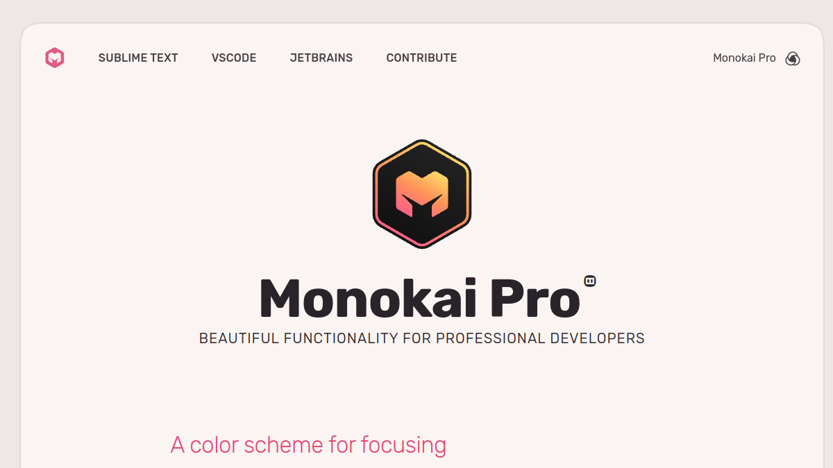 Monokai Pro官网截图