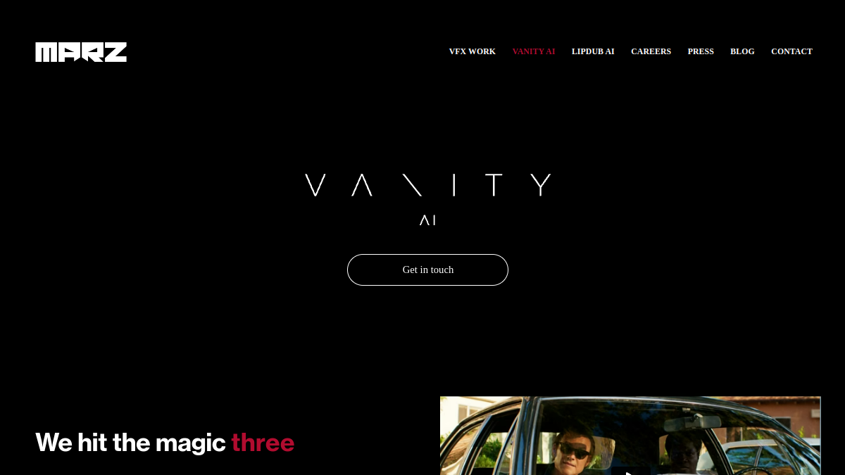 Vanity AI官网截图