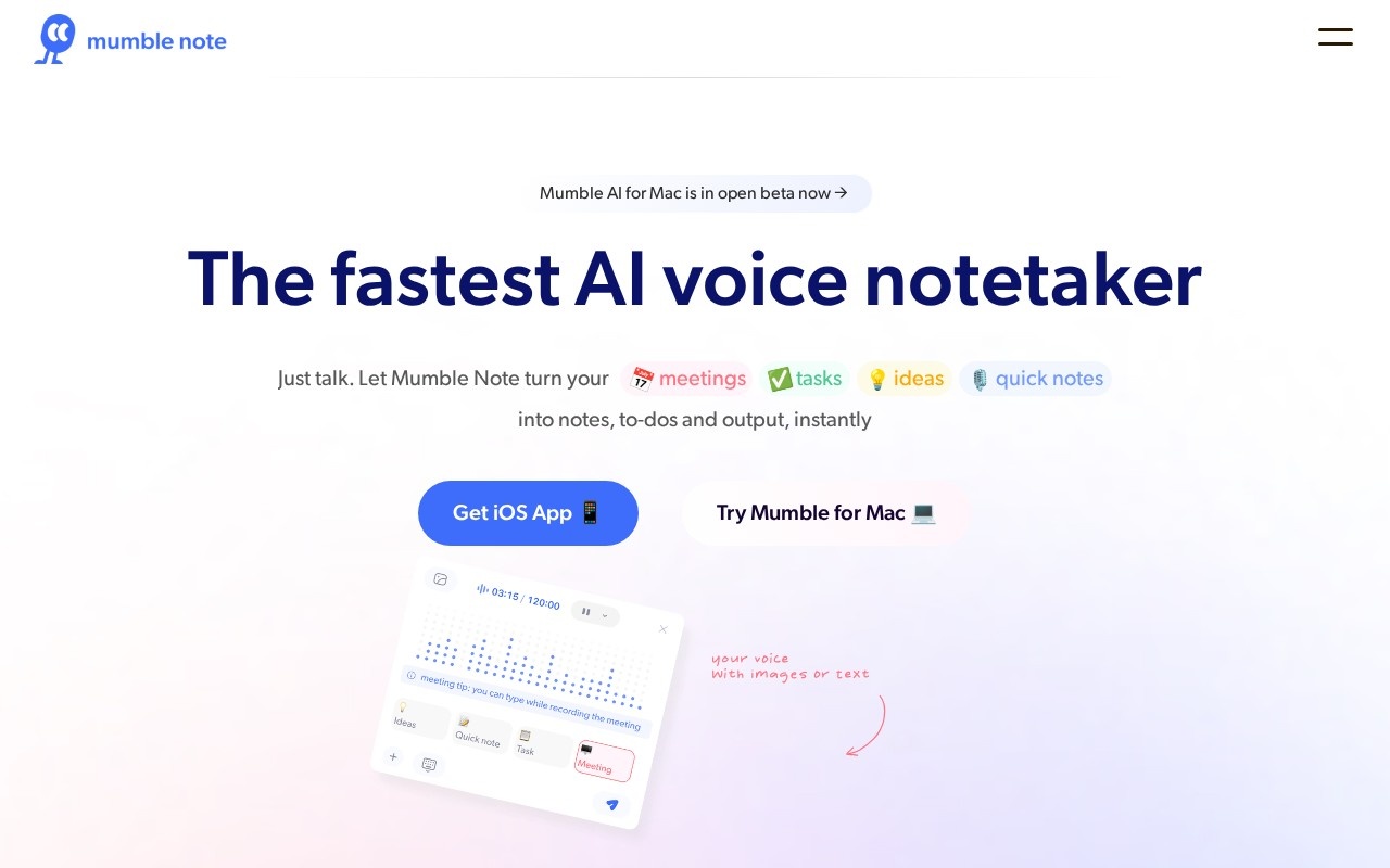 Mumble Note官网截图