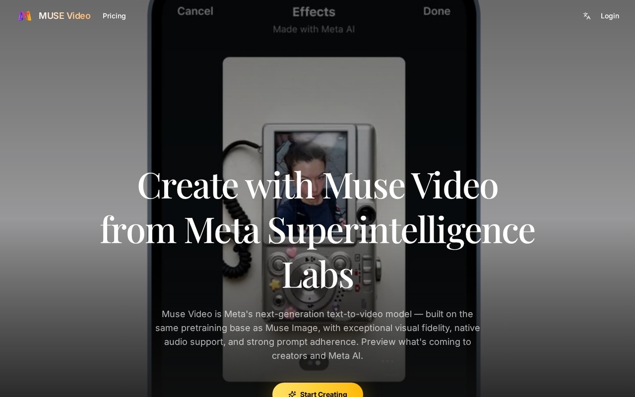 Muse Video官网截图