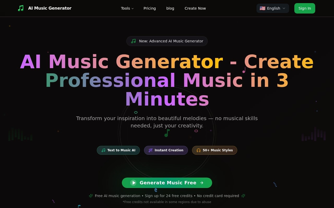 AI Music Generator官网截图
