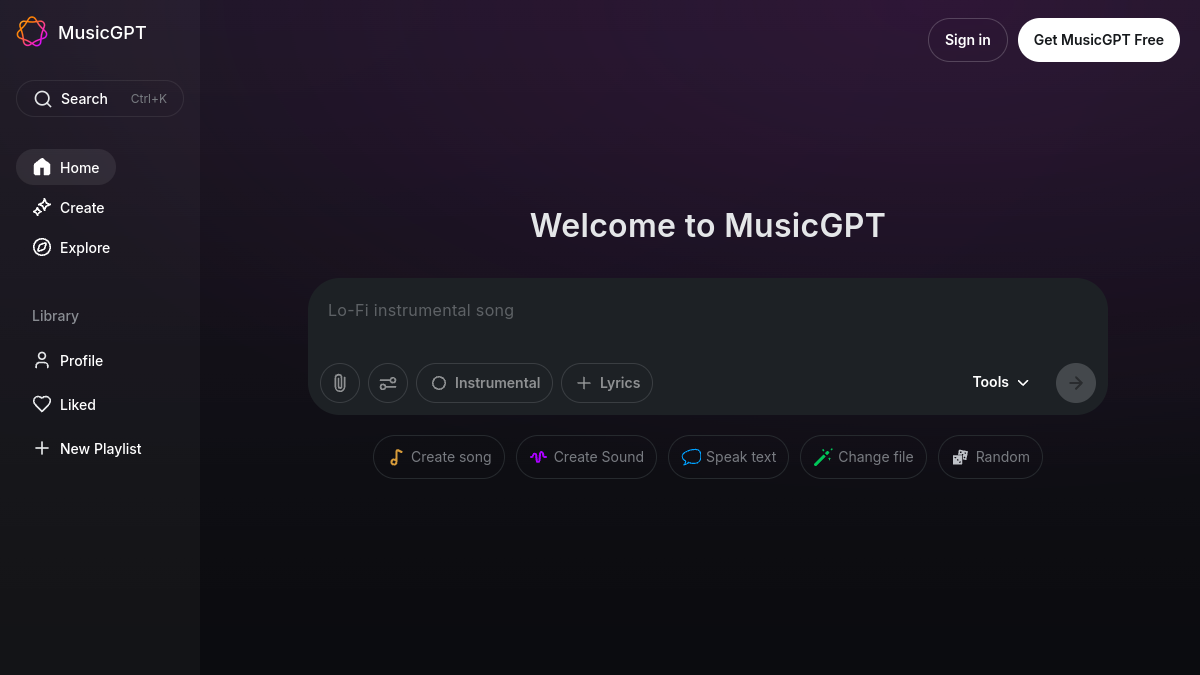 MusicGPT官网截图
