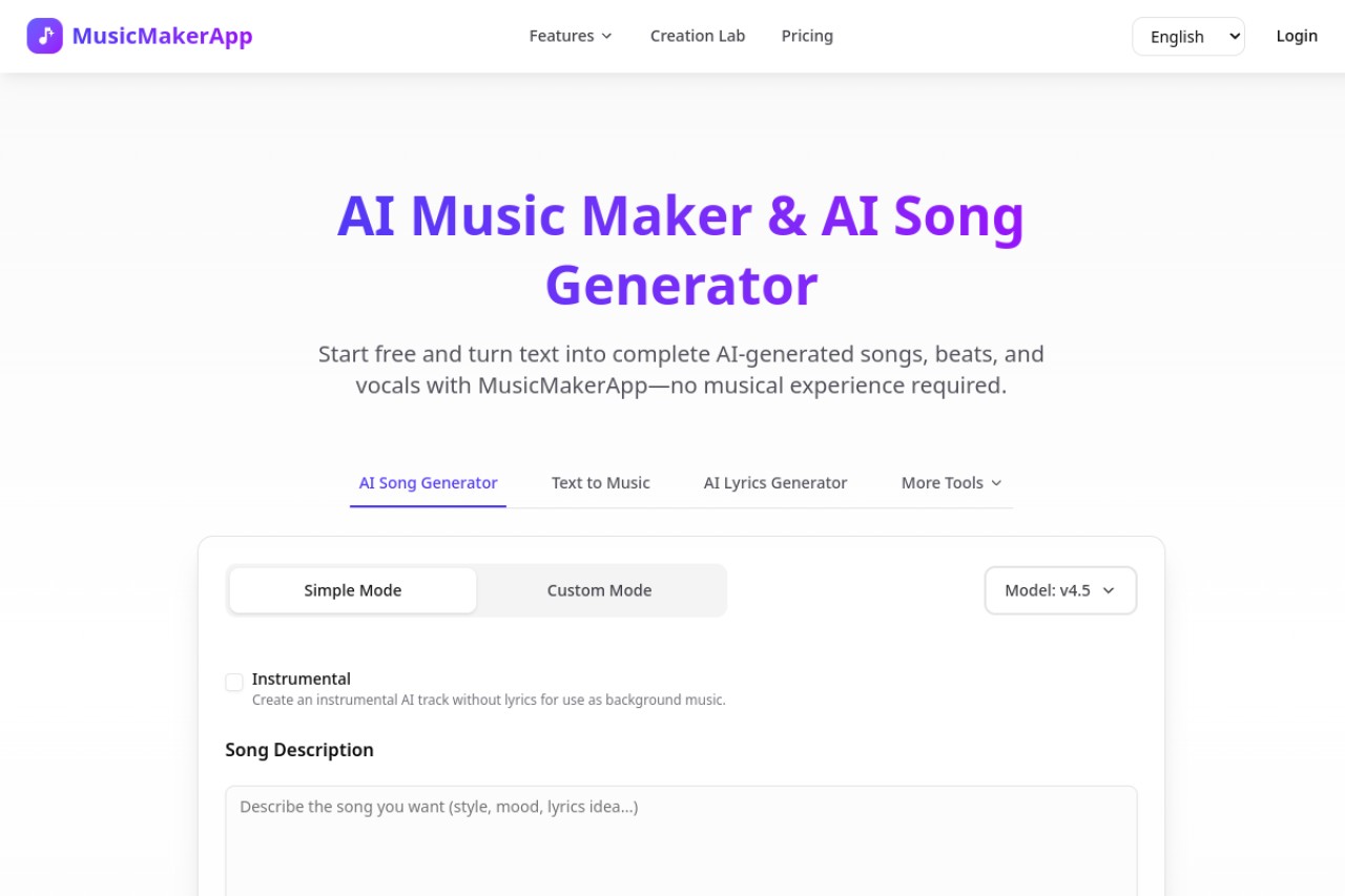 AI Music Maker (MusicMakerApp)官网截图