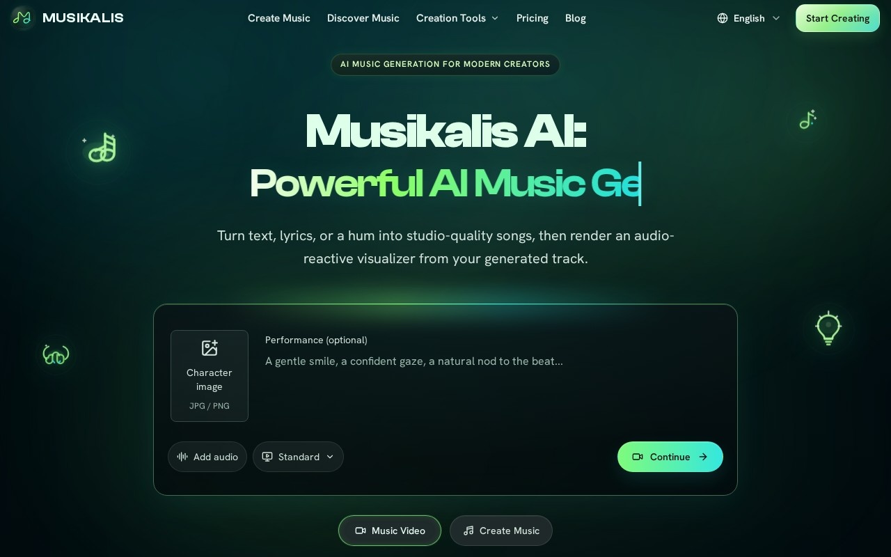 Musikalis AI官网截图