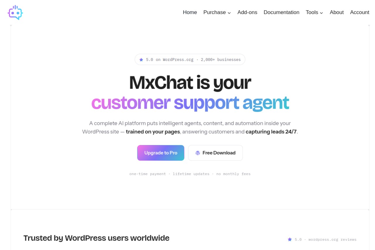 MxChat官网截图