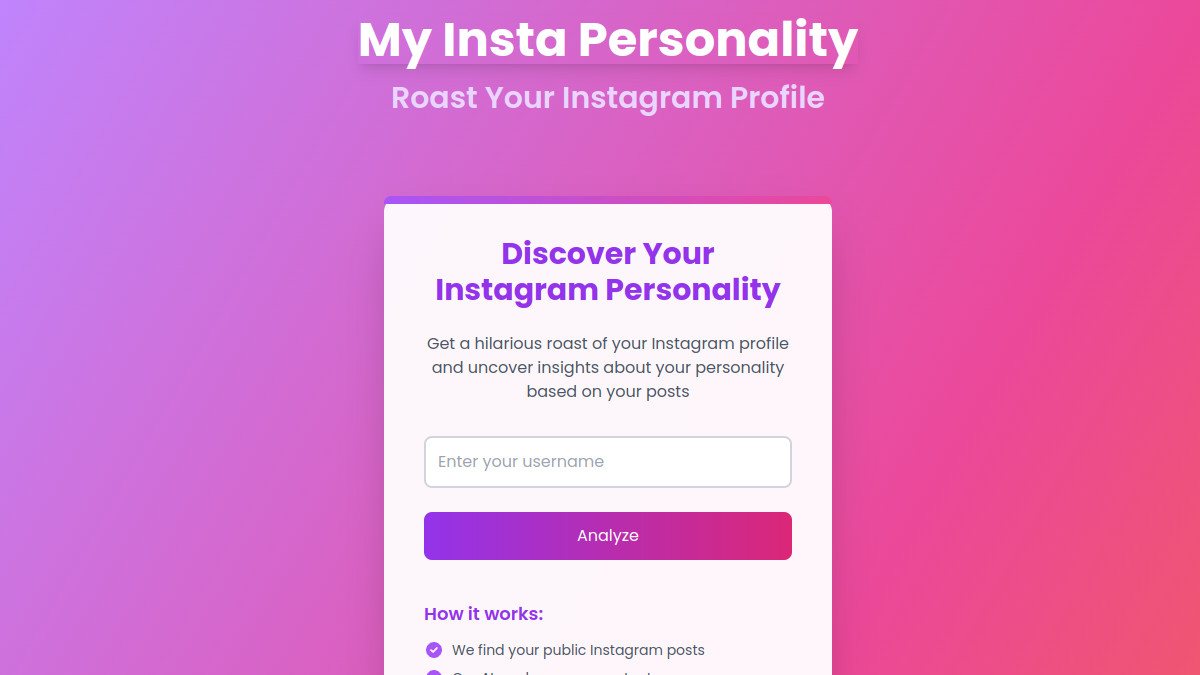 My Insta Personality官网截图
