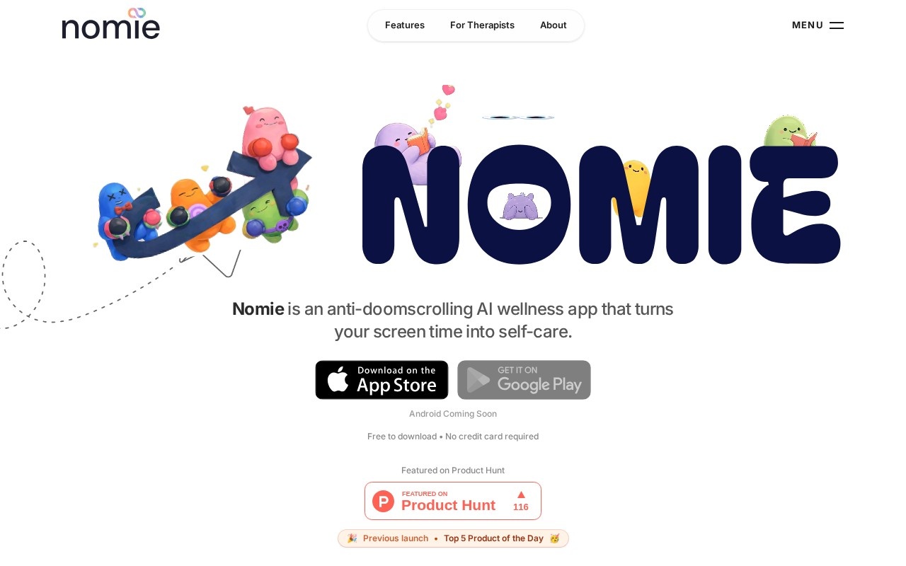 Nomie官网截图