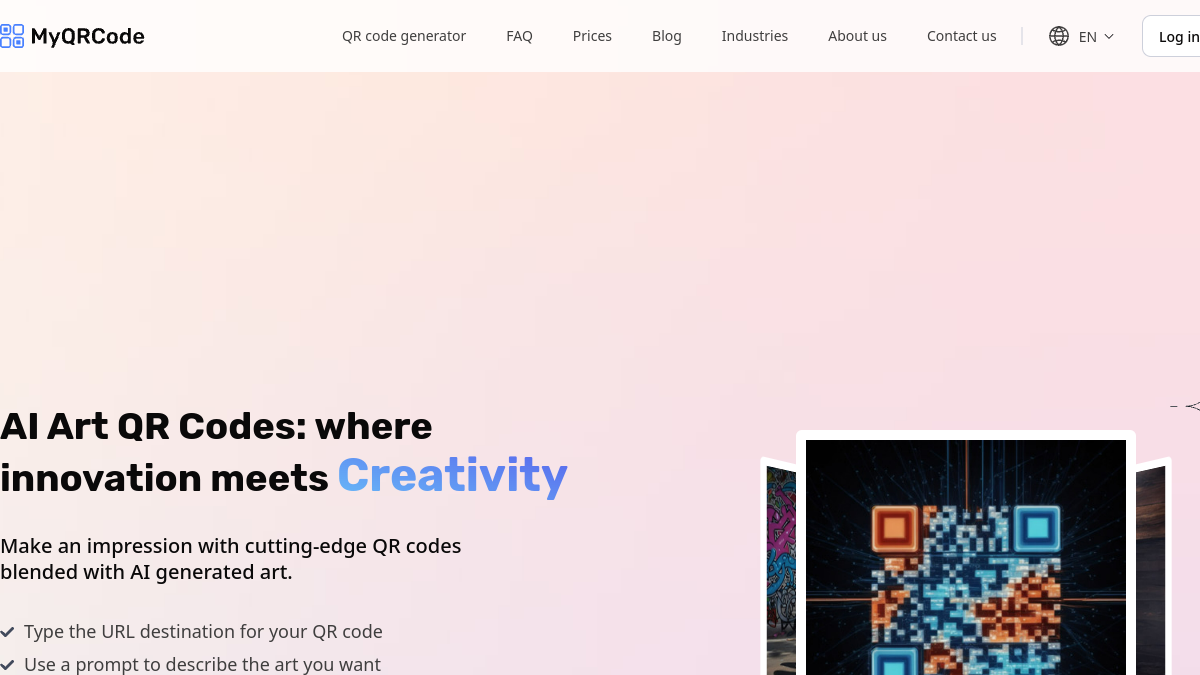 Free AI QR Code Generator by MyQRCode官网截图