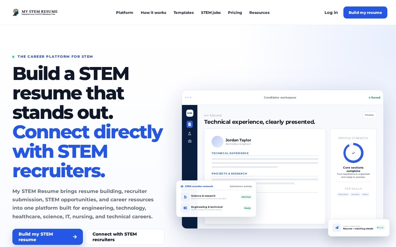 My STEM Resume官网截图