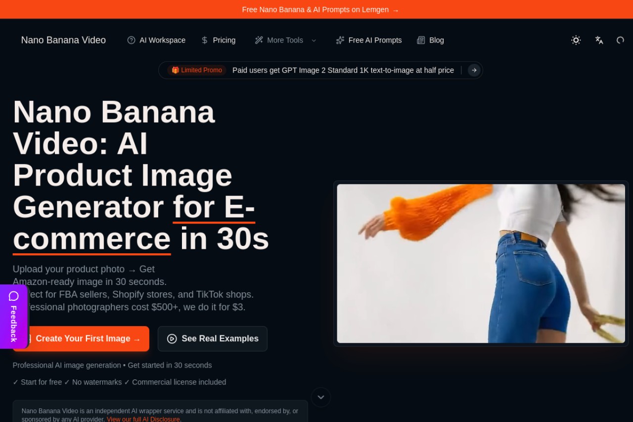 Nano Banana Video官网截图