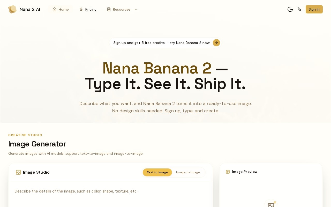 Nana Banana 2 AI官网截图