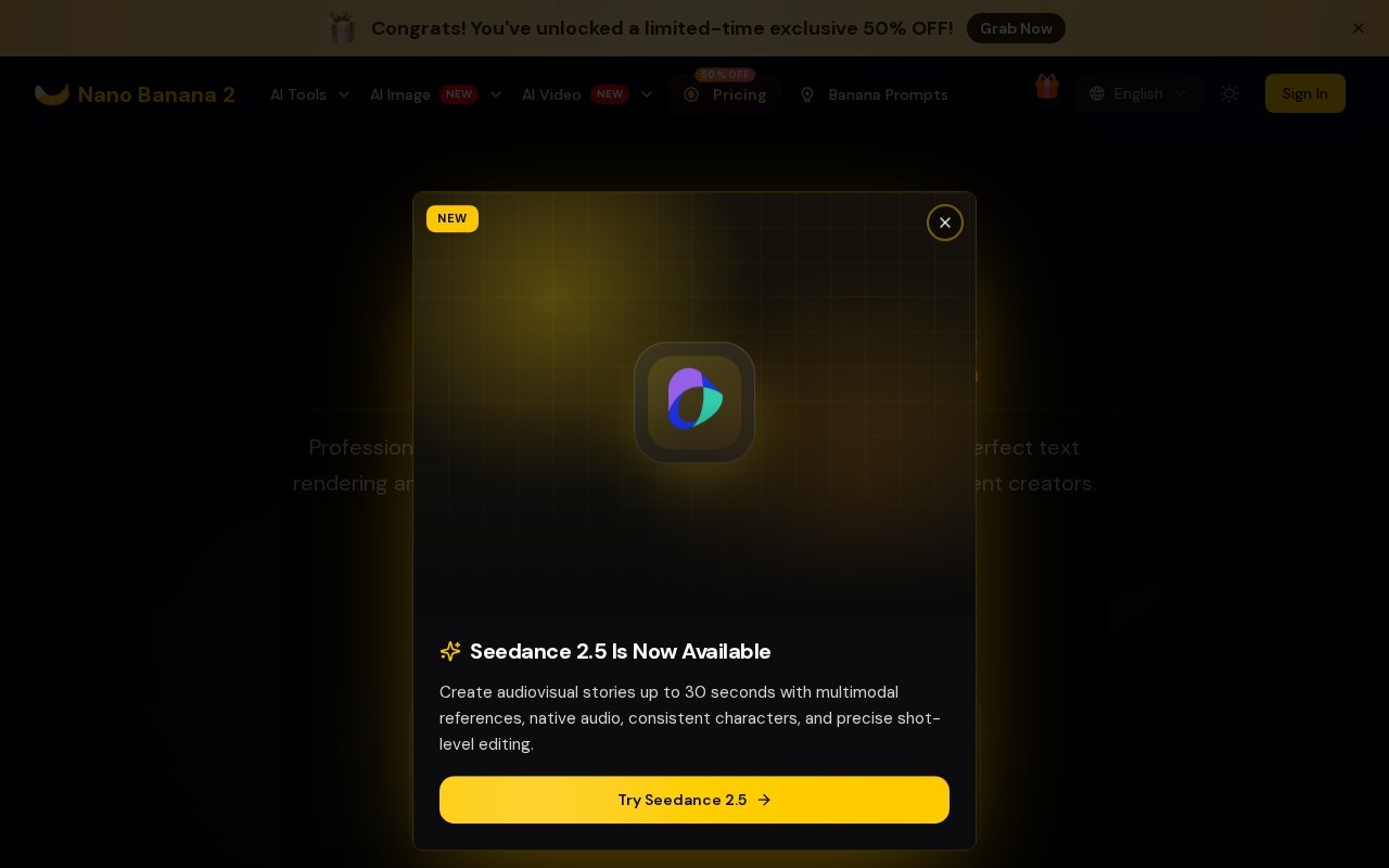 Nano Banana Pro官网截图