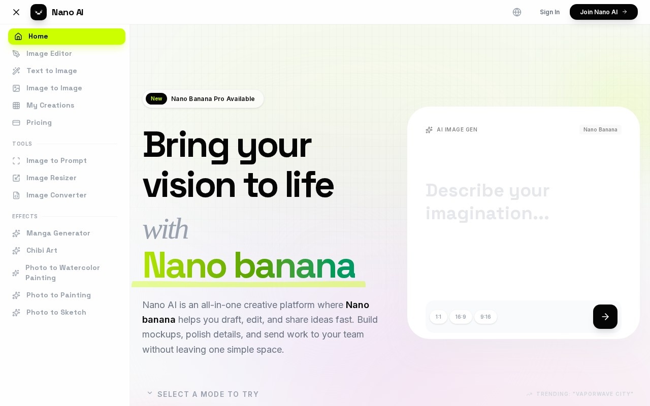 Nano AI官网截图