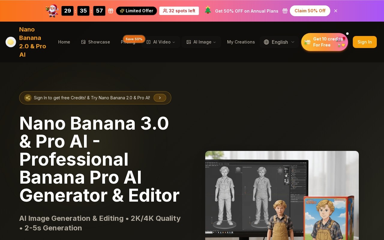 Nano Banana Pro官网截图