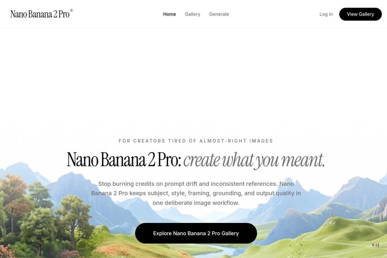 Nano Banana 2 Pro官网截图