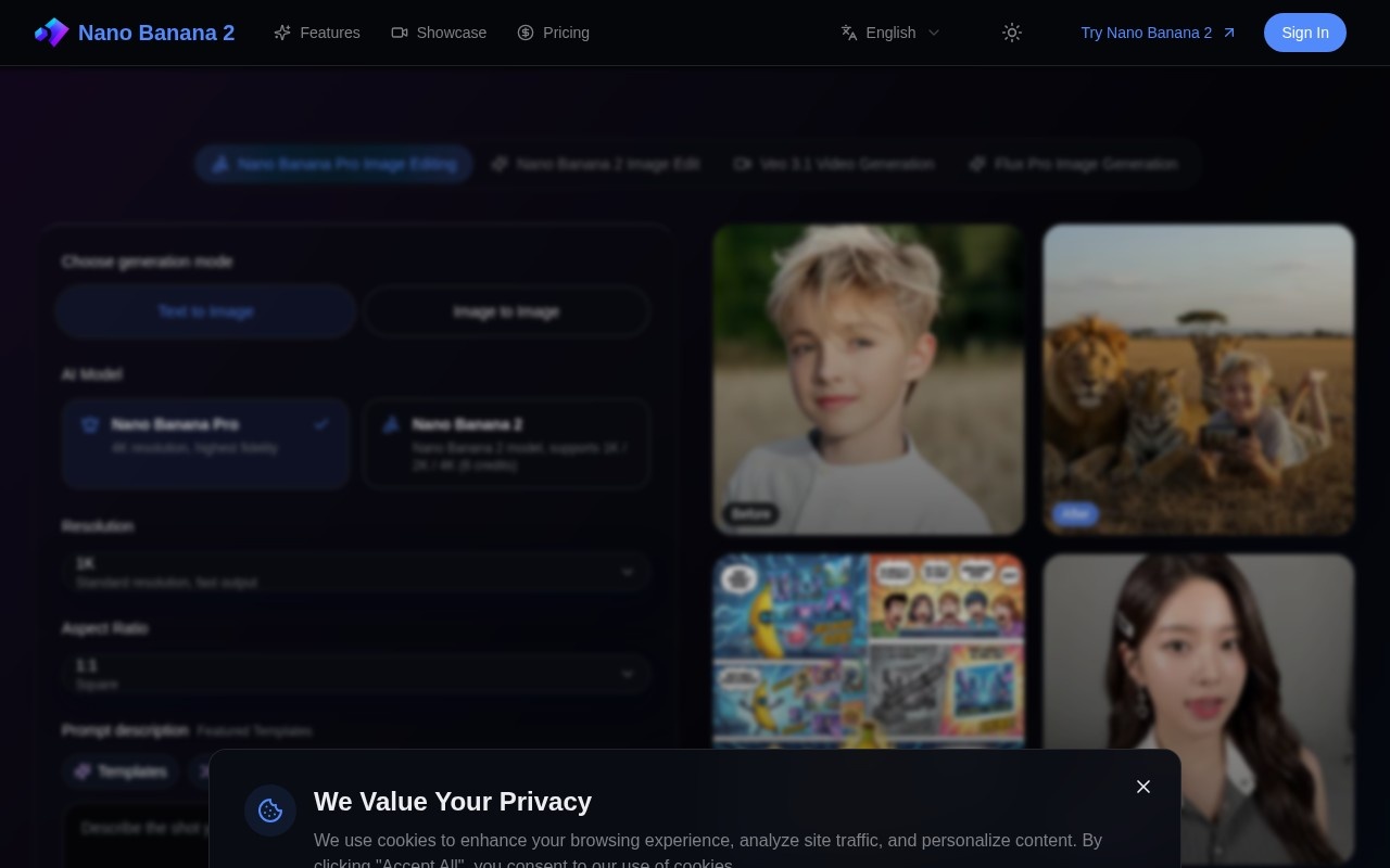 Nano Banana Pro官网截图