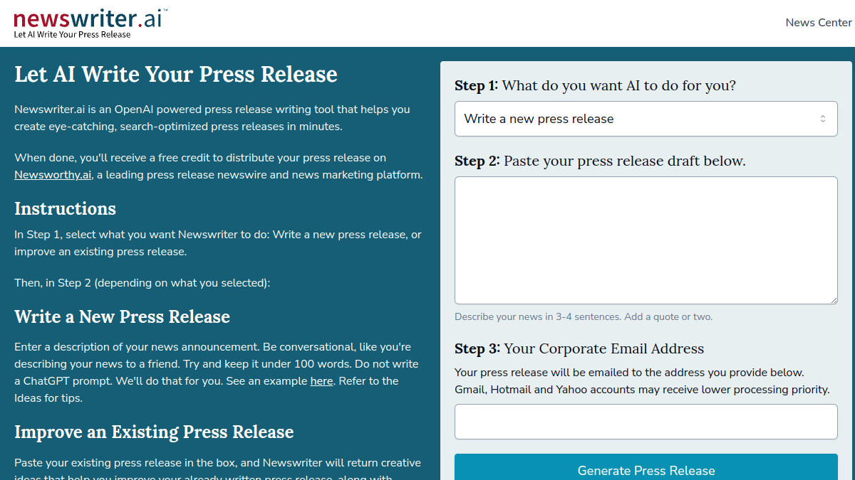 Newswriter.ai官网截图