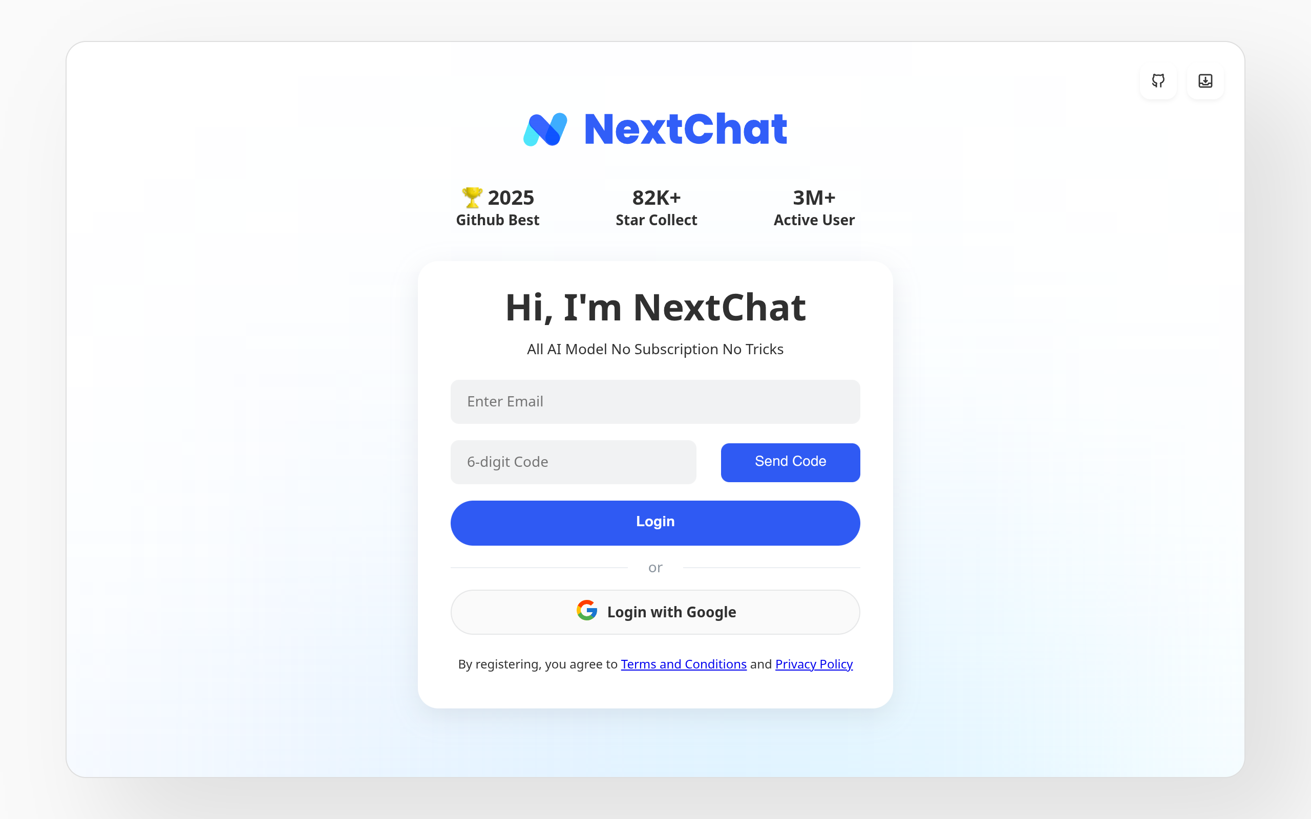 NextChat官网截图