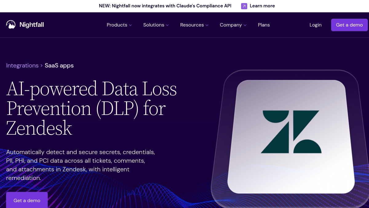 Nightfall AI for Zendesk官网截图