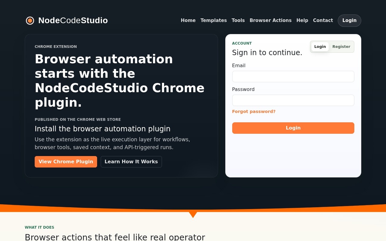 NodeCodeStudio官网截图
