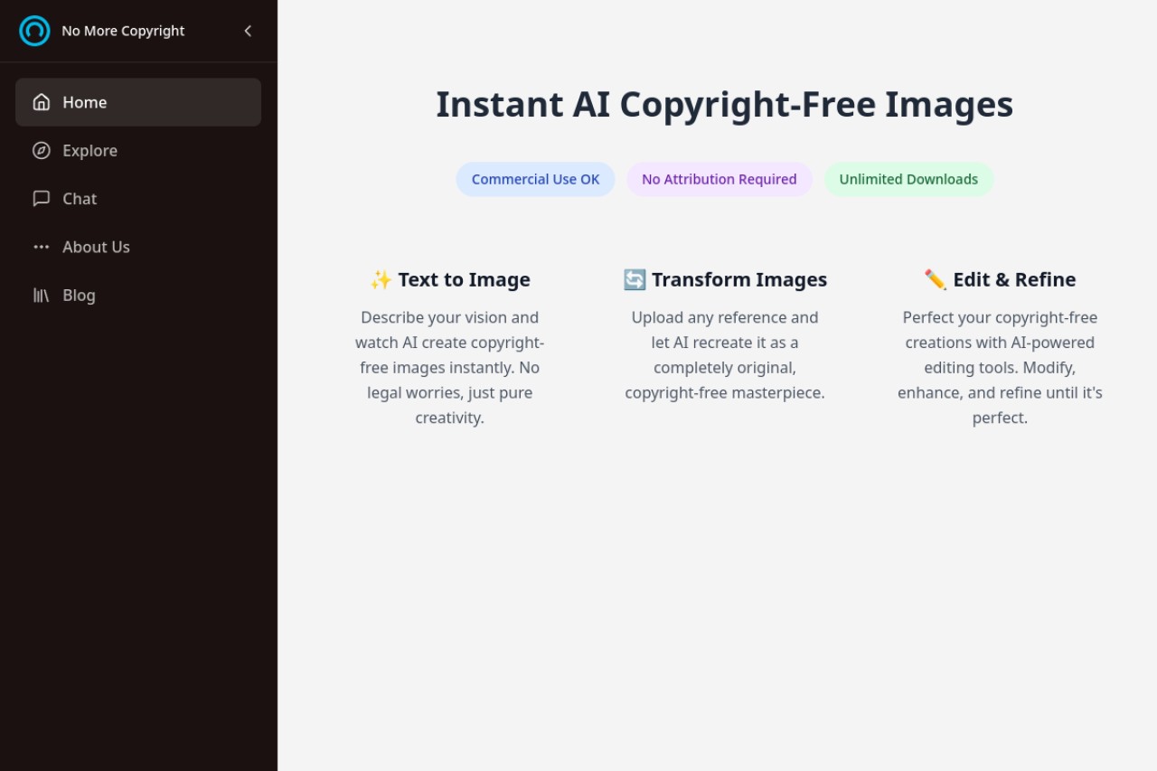 No More Copyright官网截图