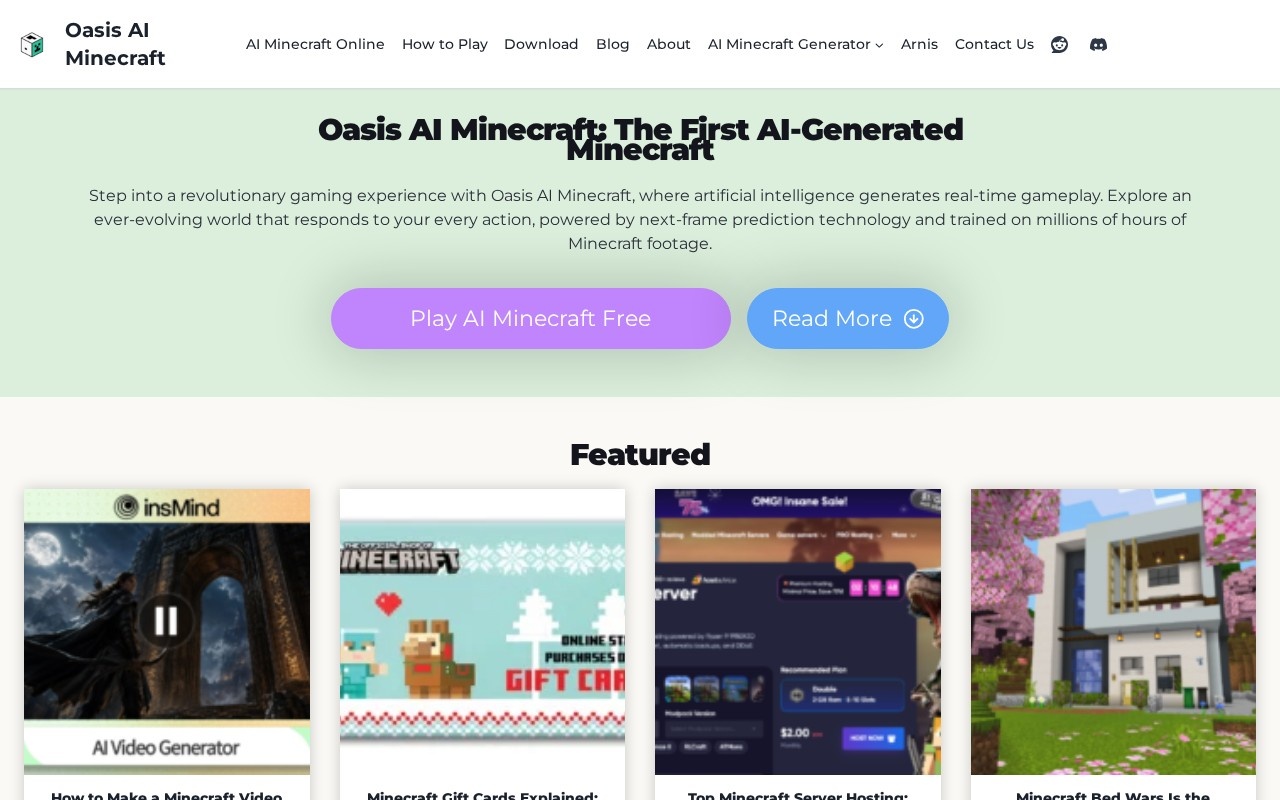 AI Minecraft官网截图