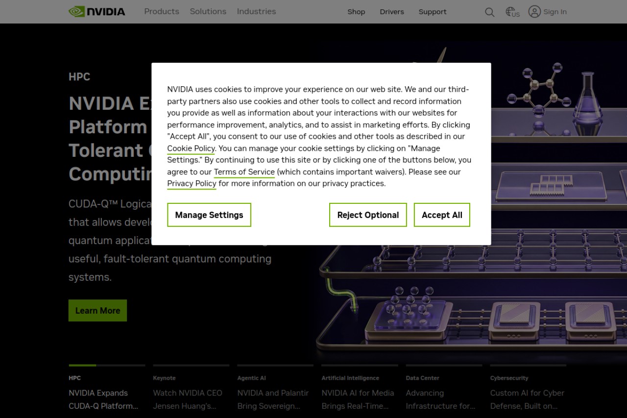 NVIDIA官网截图