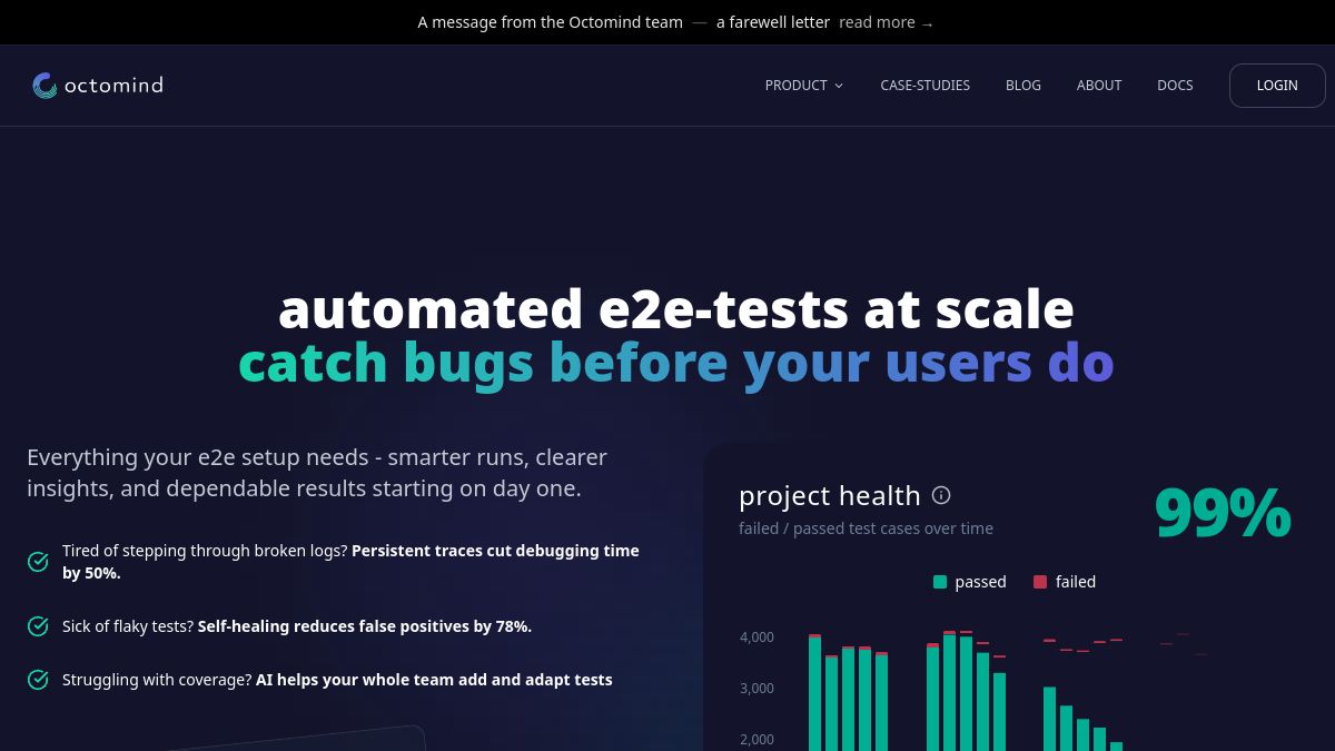 Octomind QA Agent官网截图