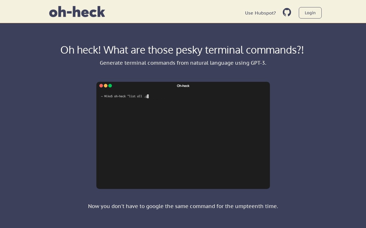 Oh-heck官网截图