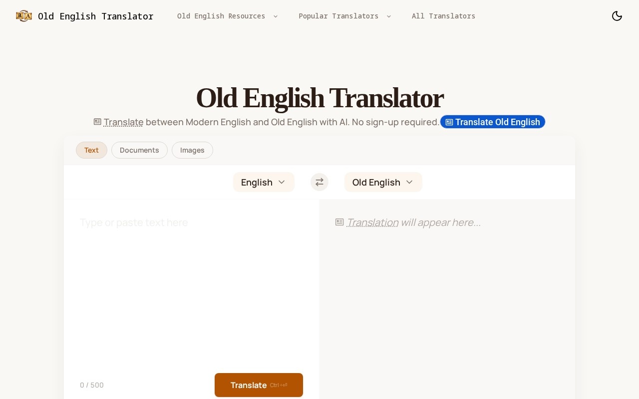 Old English Translator官网截图