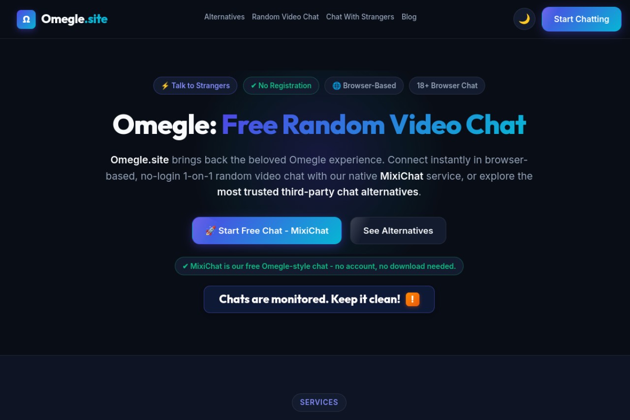 Omegle: Talk to strangers!官网截图