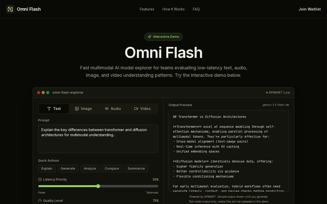 Omni Flash官网截图