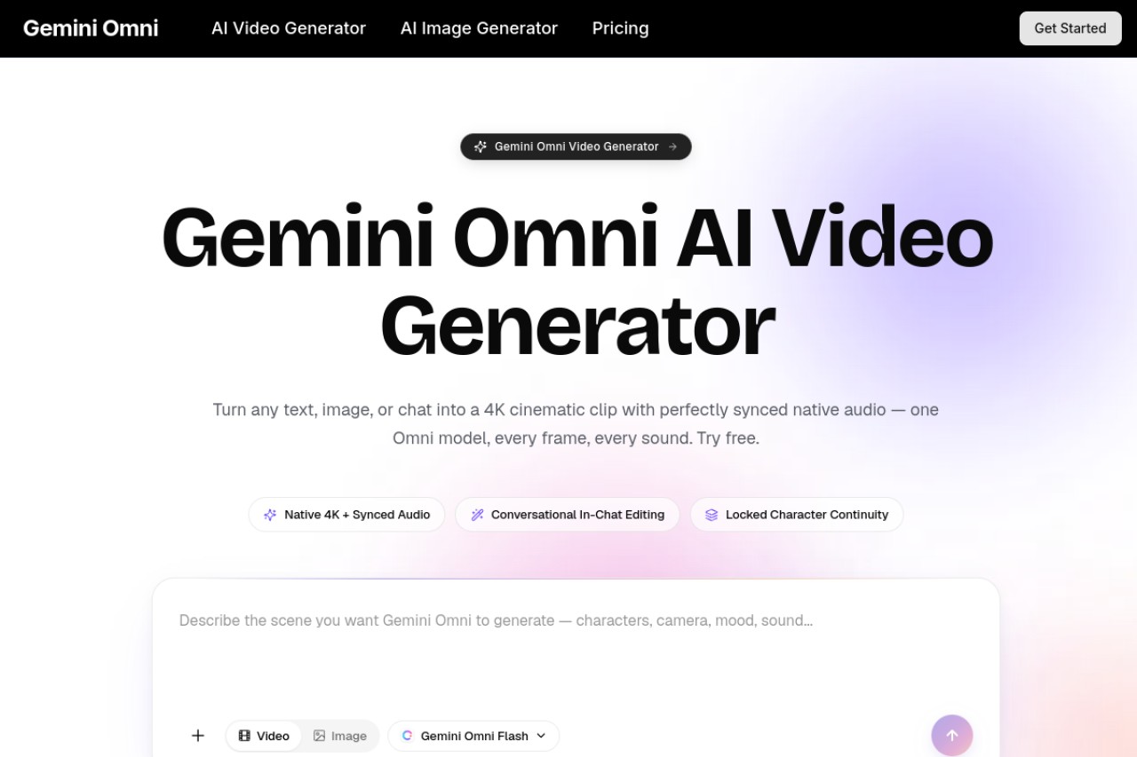 Gemini Omni官网截图