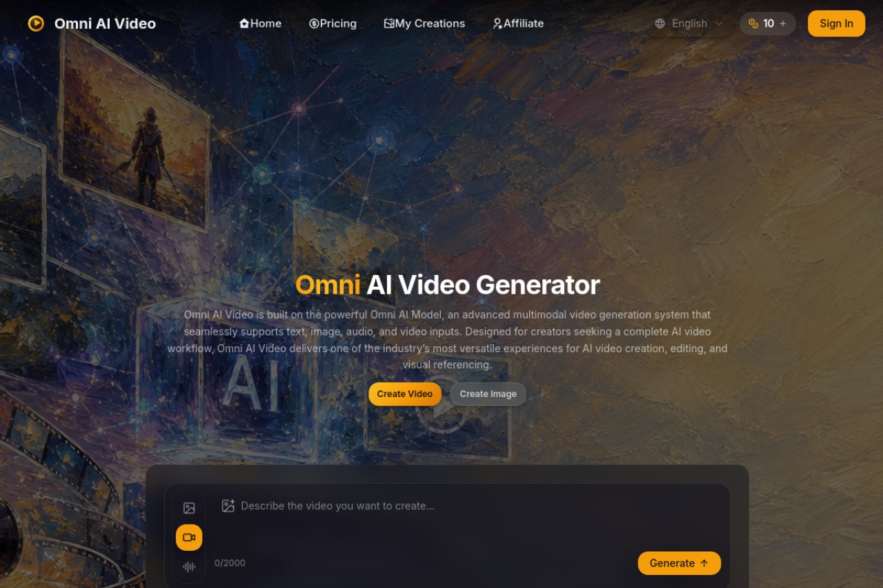 Omni AI Video官网截图