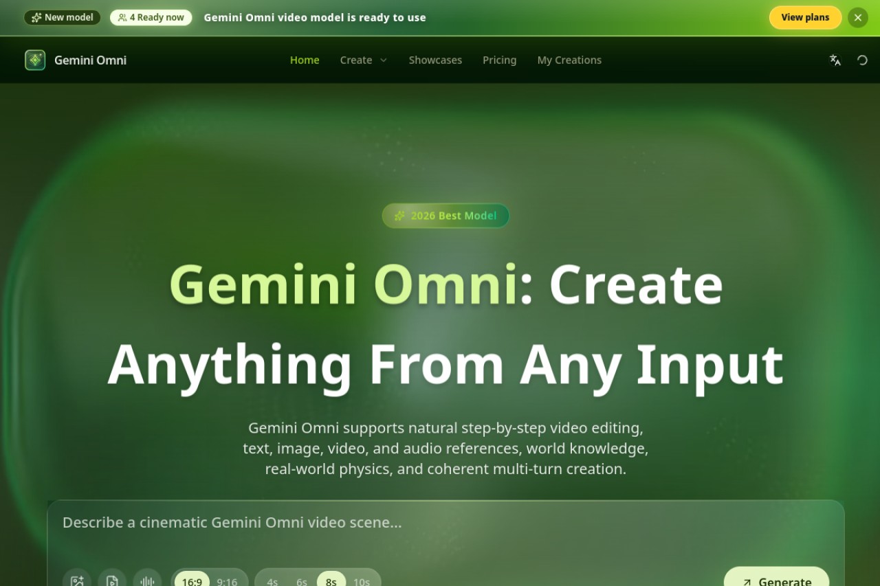 Gemini Omni官网截图