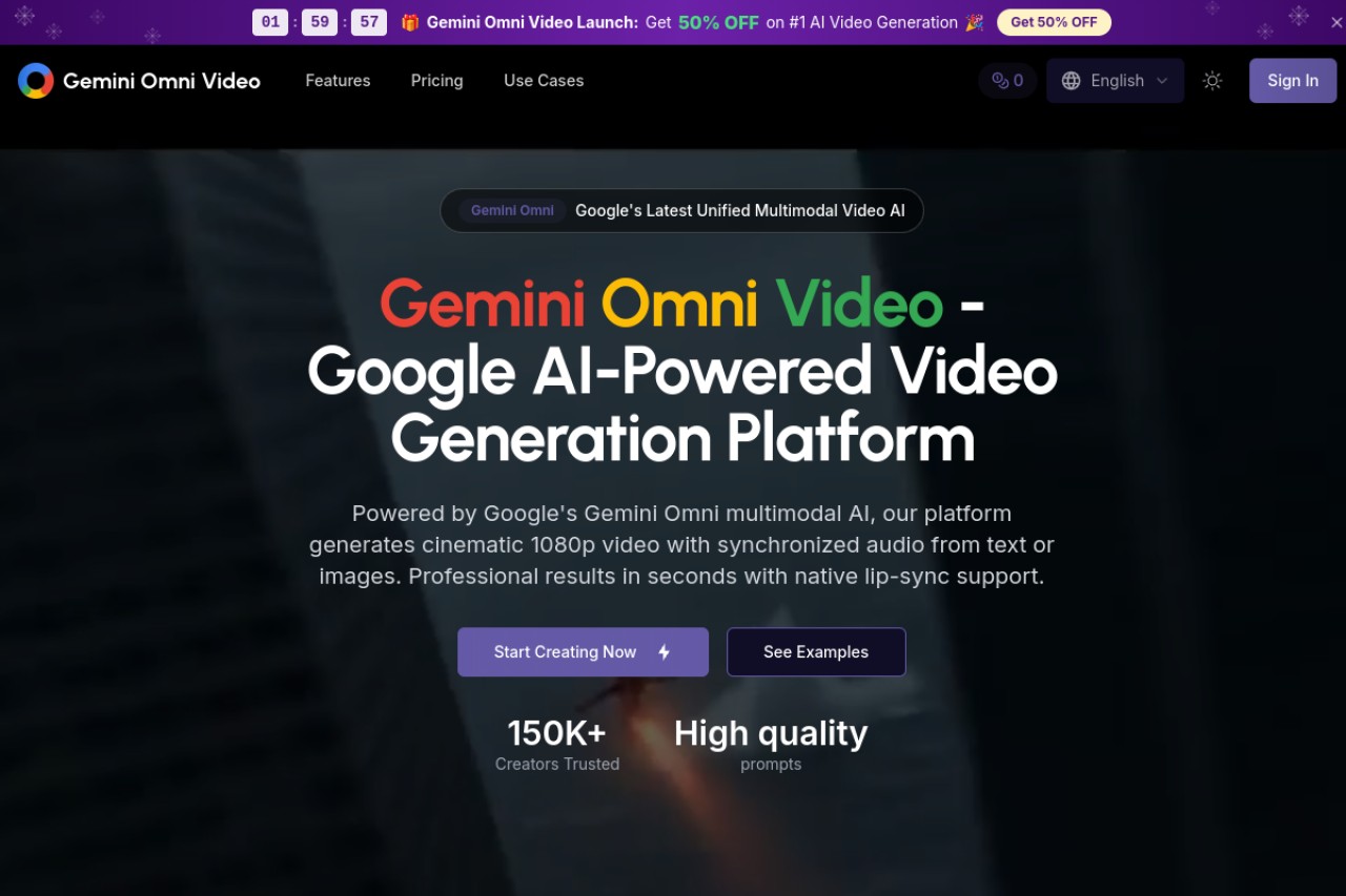 Gemini Omni Video官网截图