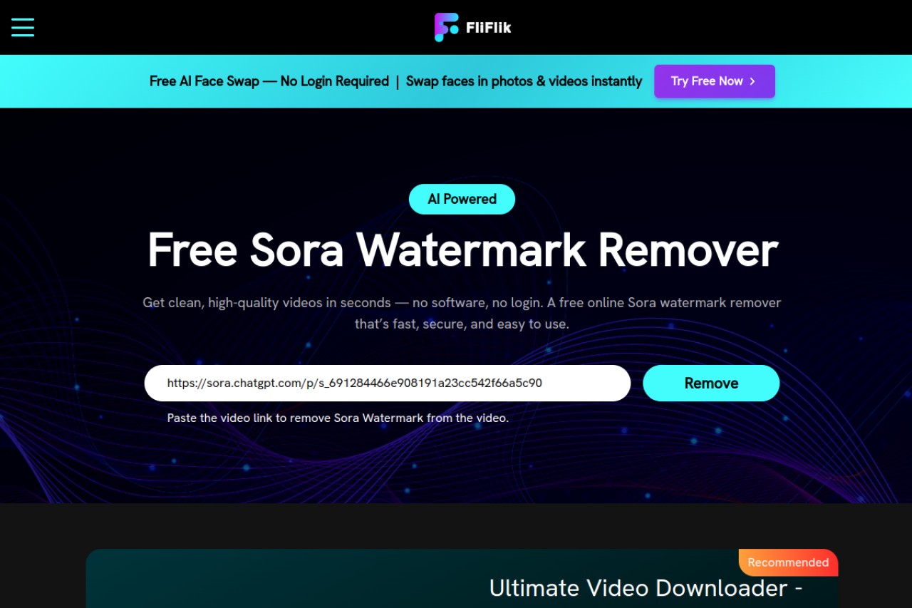 Free AI Sora Watermark Remover官网截图