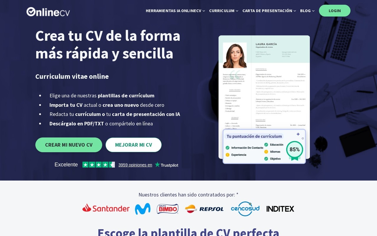 OnlineCV官网截图