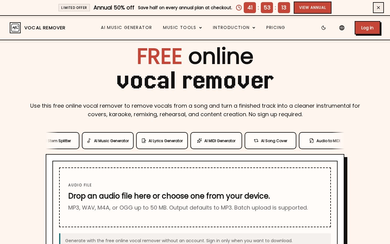 Online Vocal Remover官网截图